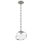 Nova Gem Diamond Chain Pendant - Beige Silver / Clear Floret