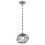Nova Gem Diamond Chain Pendant - Beige Silver / Smoke Floret