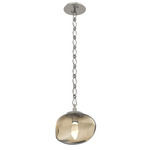 Nova Gem Diamond Chain Pendant - Beige Silver / Bronze Geo