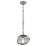 Nova Gem Diamond Chain Pendant - Beige Silver / Smoke Geo