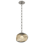 Nova Gem Diamond Chain Pendant - Beige Silver / Bronze Zircon