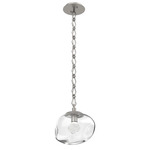 Nova Gem Diamond Chain Pendant - Beige Silver / Clear Zircon