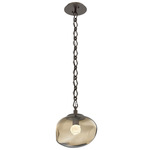 Nova Gem Diamond Chain Pendant - Flat Bronze / Bronze Floret