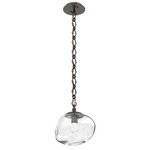 Nova Gem Diamond Chain Pendant - Flat Bronze / Clear Floret