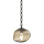 Nova Gem Diamond Chain Pendant - Flat Bronze / Bronze Geo