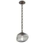 Nova Gem Diamond Chain Pendant - Flat Bronze / Smoke Geo