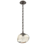 Nova Gem Diamond Chain Pendant - Flat Bronze / Amber Zircon