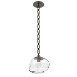Nova Gem Oval Chain Pendant - Flat Bronze / Clear Zircon