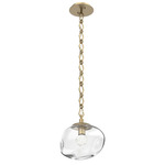 Nova Gem Diamond Chain Pendant - Gilded Brass / Clear Floret