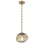 Nova Gem Diamond Chain Pendant - Gilded Brass / Bronze Geo