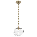 Nova Gem Diamond Chain Pendant - Gilded Brass / Clear Geo
