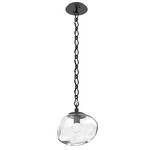 Nova Gem Diamond Chain Pendant - Matte Black / Clear Floret