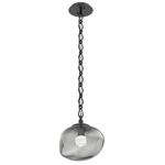 Nova Gem Diamond Chain Pendant - Matte Black / Smoke Floret