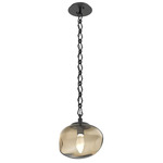 Nova Gem Diamond Chain Pendant - Matte Black / Bronze Geo