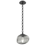 Nova Gem Diamond Chain Pendant - Matte Black / Smoke Geo