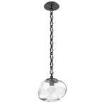 Nova Gem Diamond Chain Pendant - Matte Black / Clear Zircon