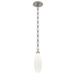 Fiori Diamond Chain Pendant - Beige Silver / White