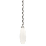 Fiori Oval Chain Pendant - Beige Silver / White