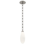 Fiori Rectangular Chain Pendant - Beige Silver / White