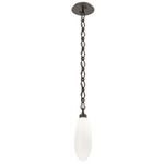Fiori Diamond Chain Pendant - Flat Bronze / White