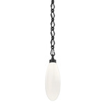 Fiori Diamond Chain Pendant - Matte Black / White