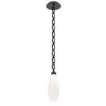 Fiori Oval Chain Pendant - Matte Black / White