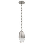 Pebble Diamond Chain Pendant - Beige Silver / Clear