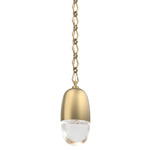 Pebble Diamond Chain Pendant - Gilded Brass / Clear