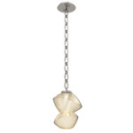 Mesa Oval Chain Pendant - Beige Silver / Mesa Amber