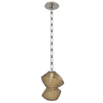 Mesa Rectangular Chain Pendant - Beige Silver / Mesa Bronze