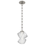 Mesa Rectangular Chain Pendant - Beige Silver / Mesa Clear