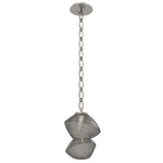 Mesa Oval Chain Pendant - Beige Silver / Mesa Smoke