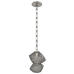 Mesa Rectangular Chain Pendant - Beige Silver / Mesa Smoke