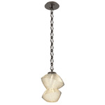 Mesa Diamond Chain Pendant - Flat Bronze / Mesa Amber