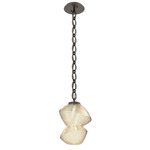 Mesa Oval Chain Pendant - Flat Bronze / Mesa Amber