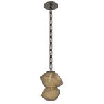 Mesa Rectangular Chain Pendant - Flat Bronze / Mesa Bronze