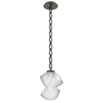 Mesa Oval Chain Pendant - Flat Bronze / Mesa Clear