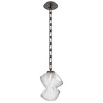 Mesa Rectangular Chain Pendant - Flat Bronze / Mesa Clear