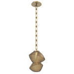 Mesa Rectangular Chain Pendant - Gilded Brass / Mesa Bronze
