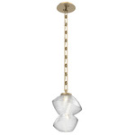 Mesa Rectangular Chain Pendant - Gilded Brass / Mesa Clear