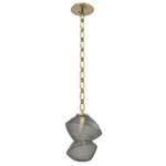 Mesa Oval Chain Pendant - Gilded Brass / Mesa Smoke