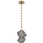 Mesa Rectangular Chain Pendant - Gilded Brass / Mesa Smoke