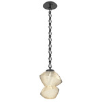 Mesa Diamond Chain Pendant - Matte Black / Mesa Amber