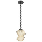 Mesa Oval Chain Pendant - Matte Black / Mesa Amber