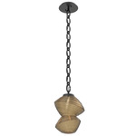 Mesa Oval Chain Pendant - Matte Black / Mesa Bronze