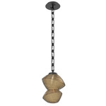 Mesa Rectangular Chain Pendant - Matte Black / Mesa Bronze