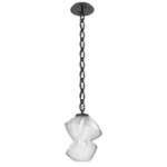 Mesa Oval Chain Pendant - Matte Black / Mesa Clear