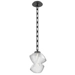 Mesa Rectangular Chain Pendant - Matte Black / Mesa Clear