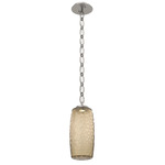 Vessel Oval Chain Pendant - Beige Silver / Bronze