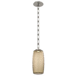 Vessel Rectangular Chain Pendant - Beige Silver / Bronze